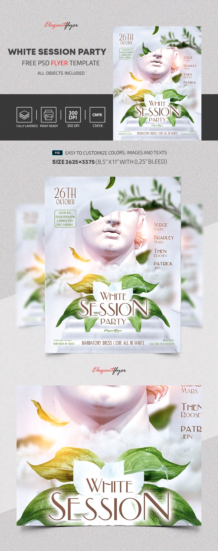 Flyer de fête White Session by ElegantFlyer