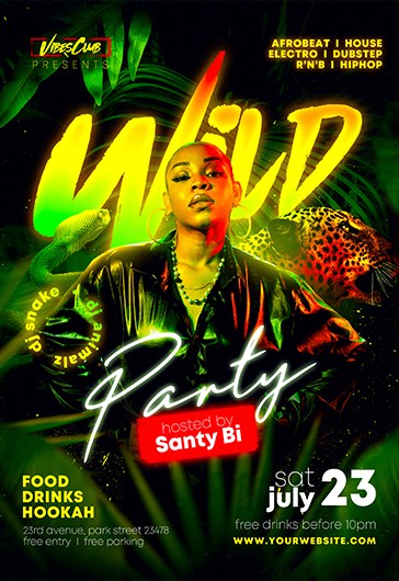 Anime Party PSD Flyer Template Free Download #6359 - Styleflyers