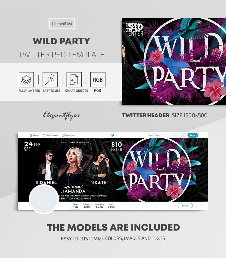 Wilde Party Twitter by ElegantFlyer