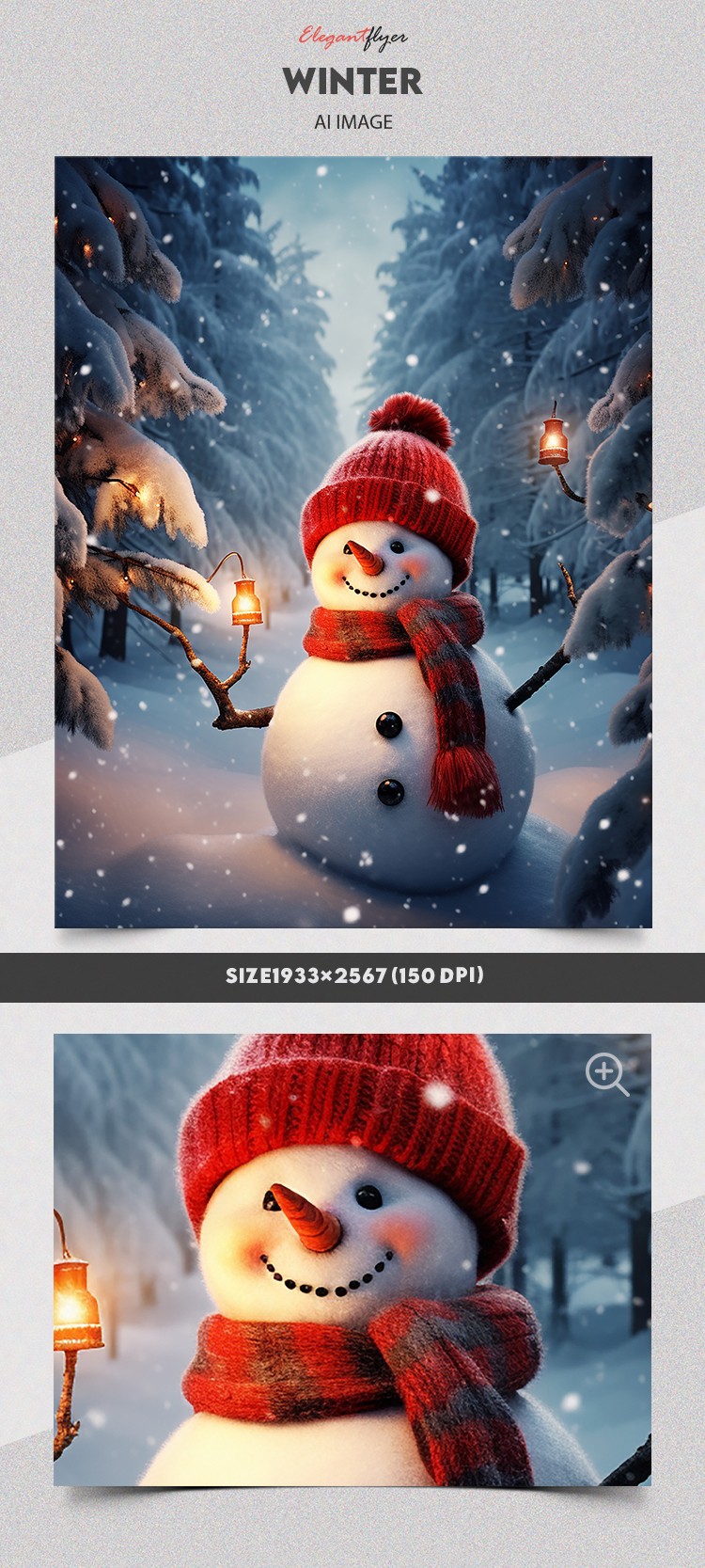 Winter Snowman in Forest by ElegantFlyer