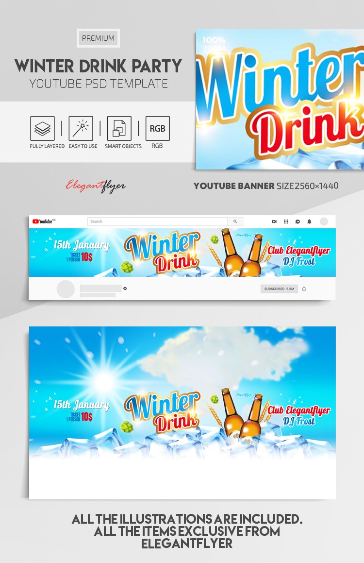 Winter Drink Party Youtube by ElegantFlyer