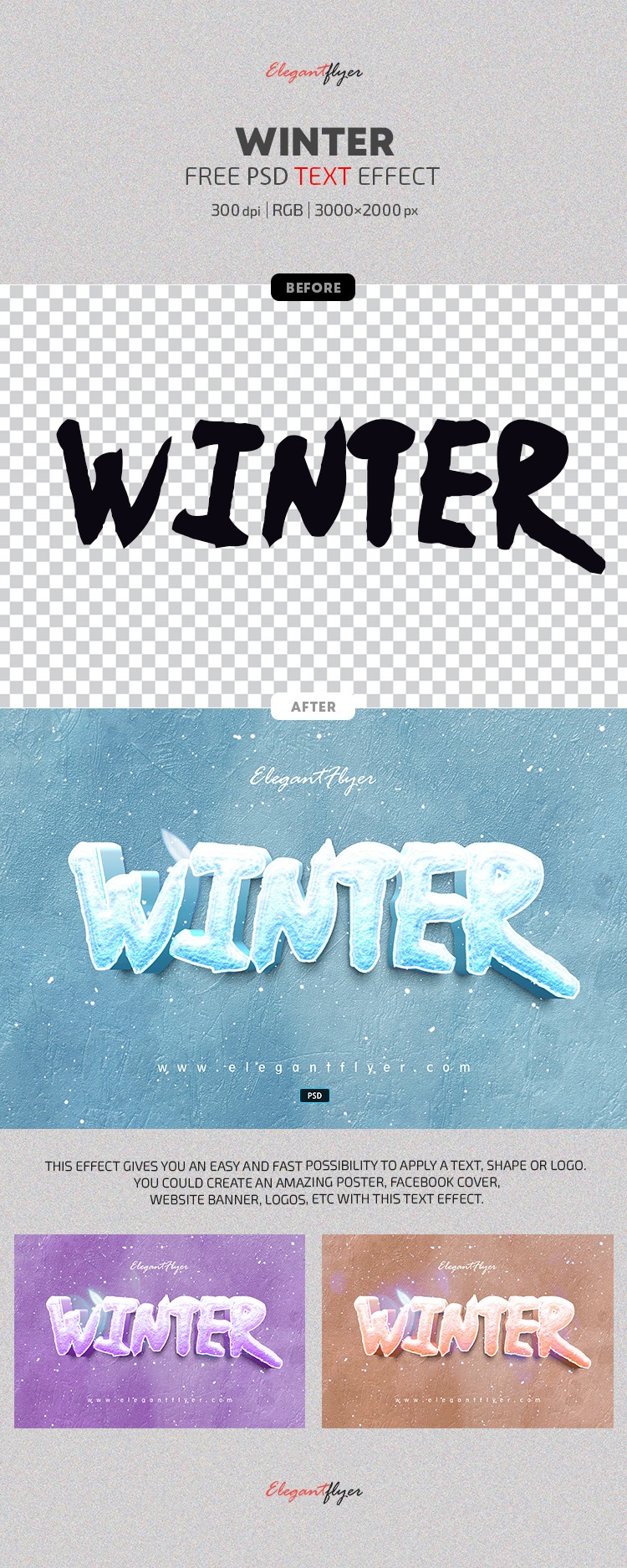 Winter Text Effect by ElegantFlyer