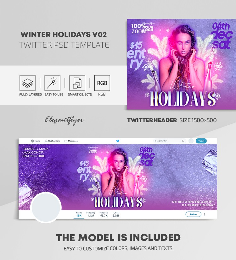 Winter Holidays Twitter by ElegantFlyer