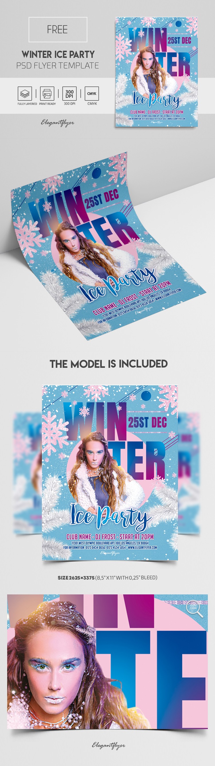 Winter Ice Party Flyer by ElegantFlyer