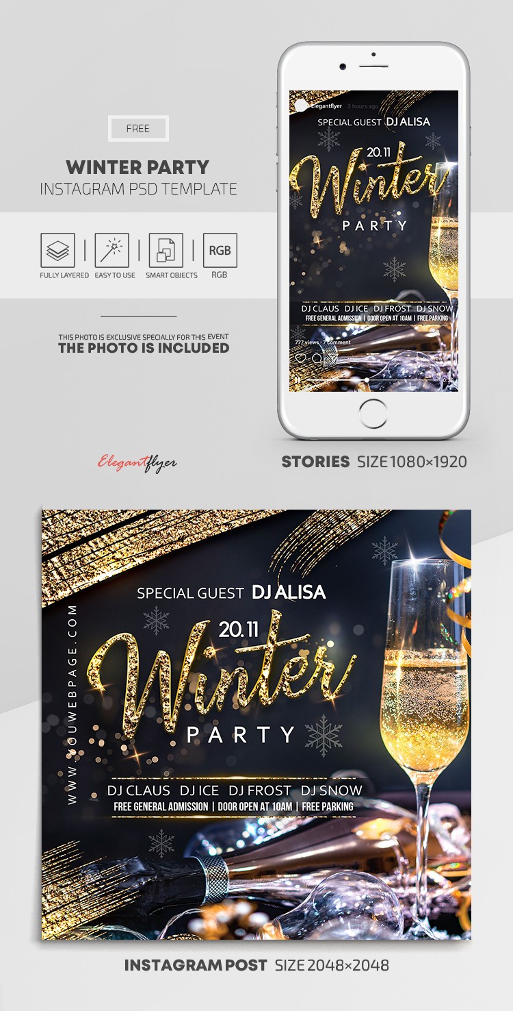 Winter Party Instagram by ElegantFlyer