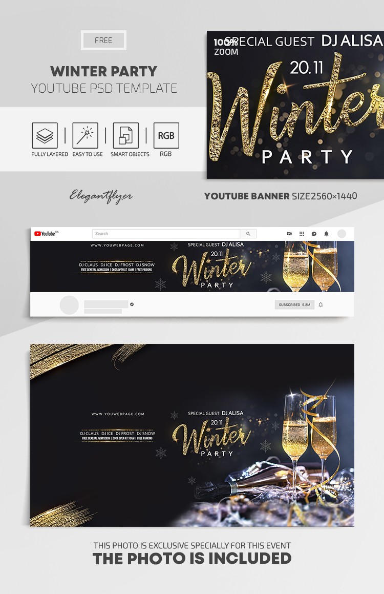 Winter Party Youtube by ElegantFlyer