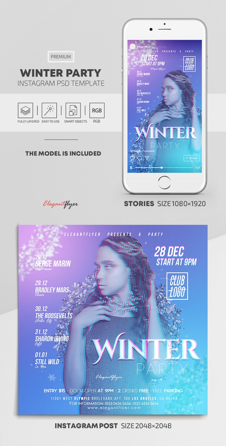 Winter Party Instagram by ElegantFlyer