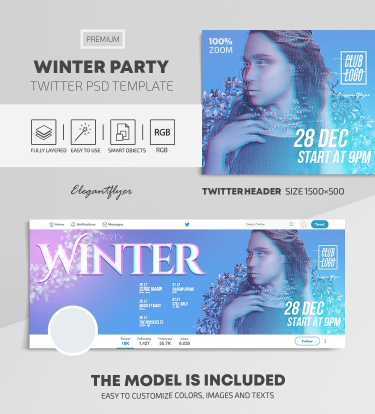 Winter Party Twitter by ElegantFlyer