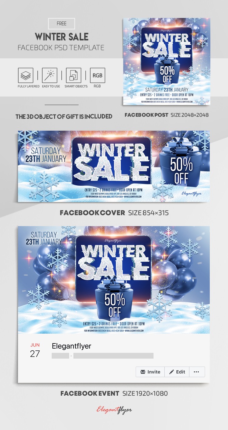 Winter Sale Facebook-Winterschlussverkauf auf Facebook by ElegantFlyer