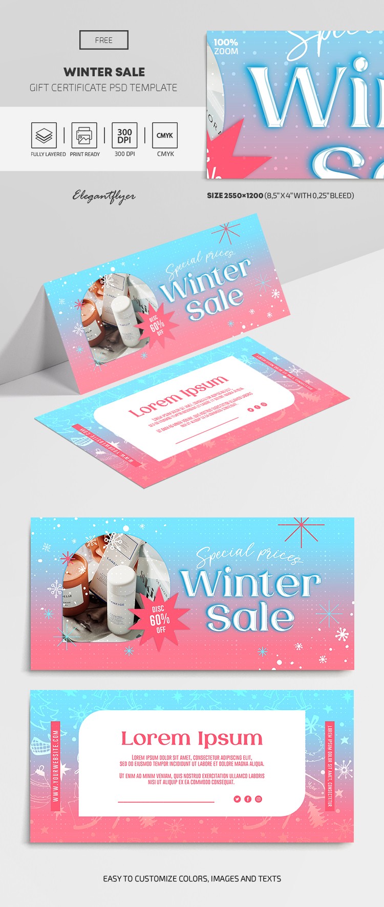 Winter Sale Gift Certificate by ElegantFlyer