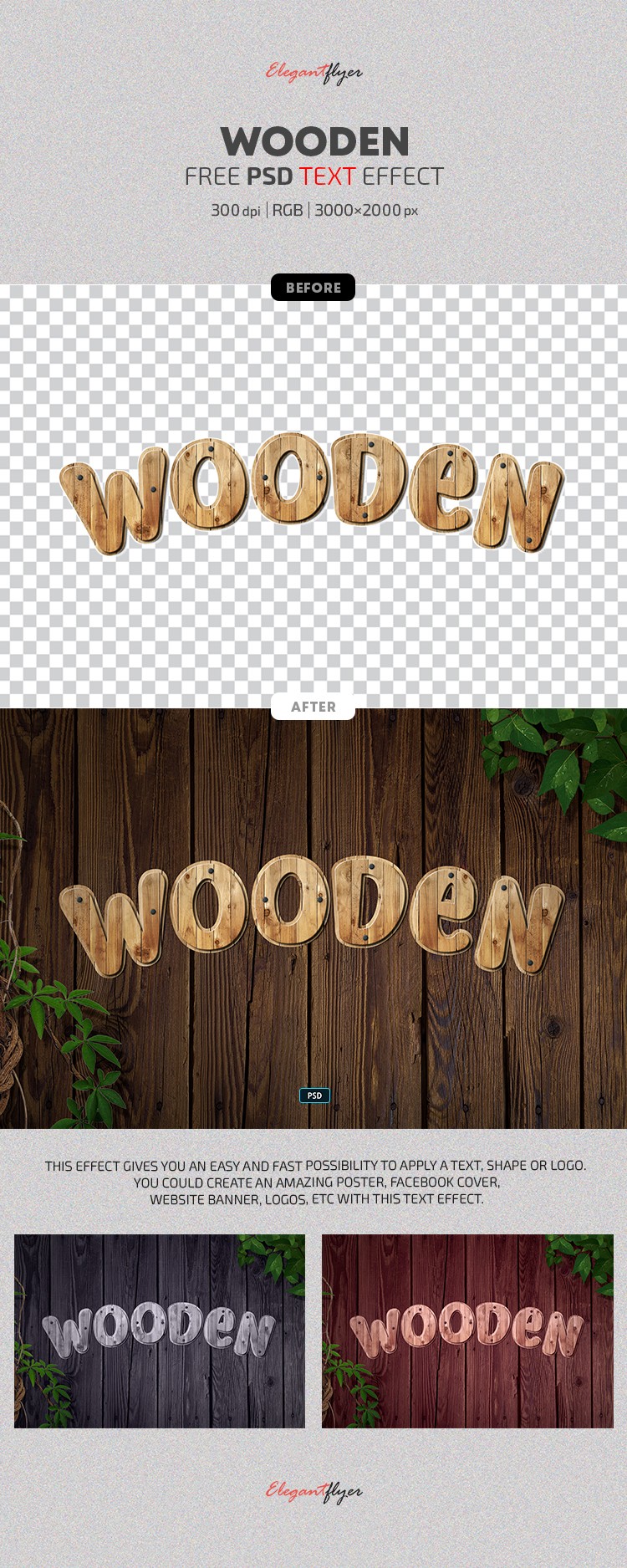 Efecto de texto de madera by ElegantFlyer