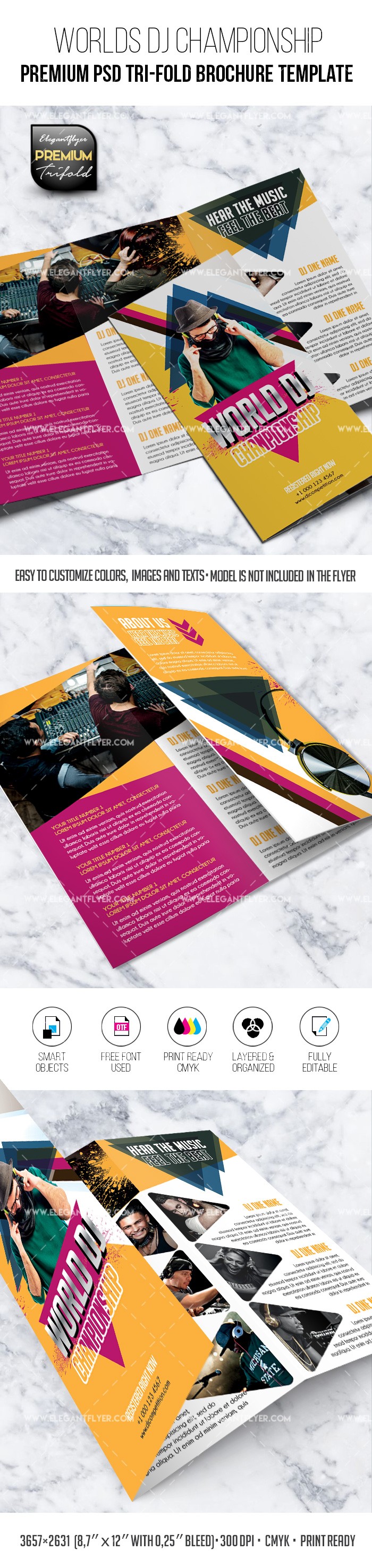 Worlds DJ Championship – Tri-Fold Brochure by ElegantFlyer