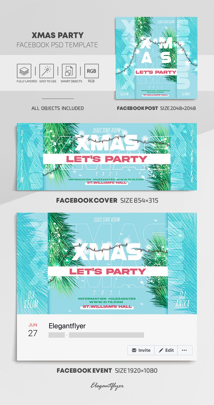Xmas Party Facebook by ElegantFlyer