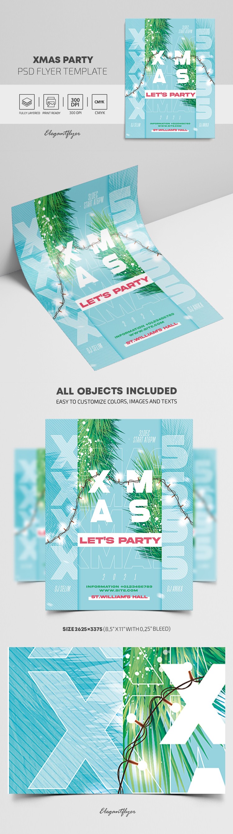 Xmas Party Flyer -> Plakat na przyjęcie bożonarodzeniowe by ElegantFlyer