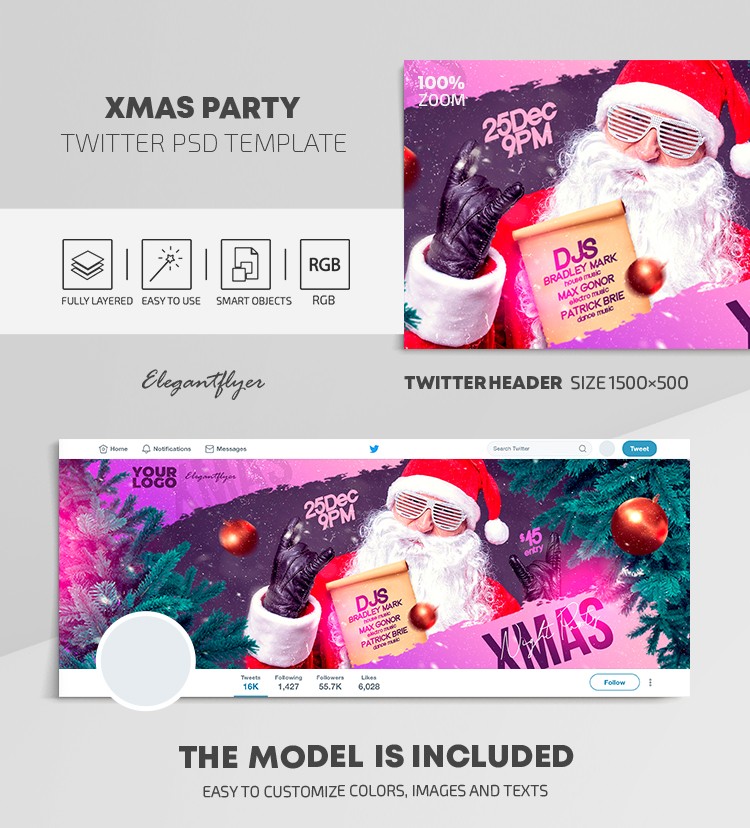 Festa di Natale su Twitter by ElegantFlyer