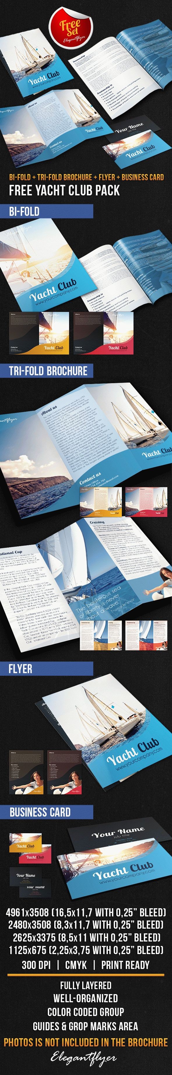 Pacchetto di brochure del Yacht Club by ElegantFlyer