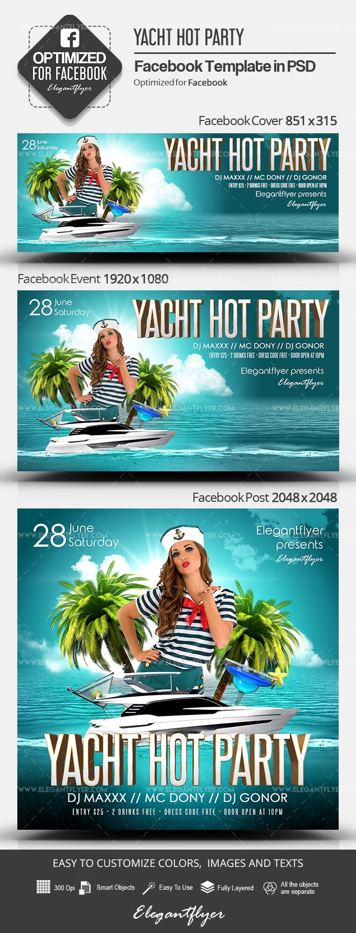 Yacht Hot Party Facebook by ElegantFlyer