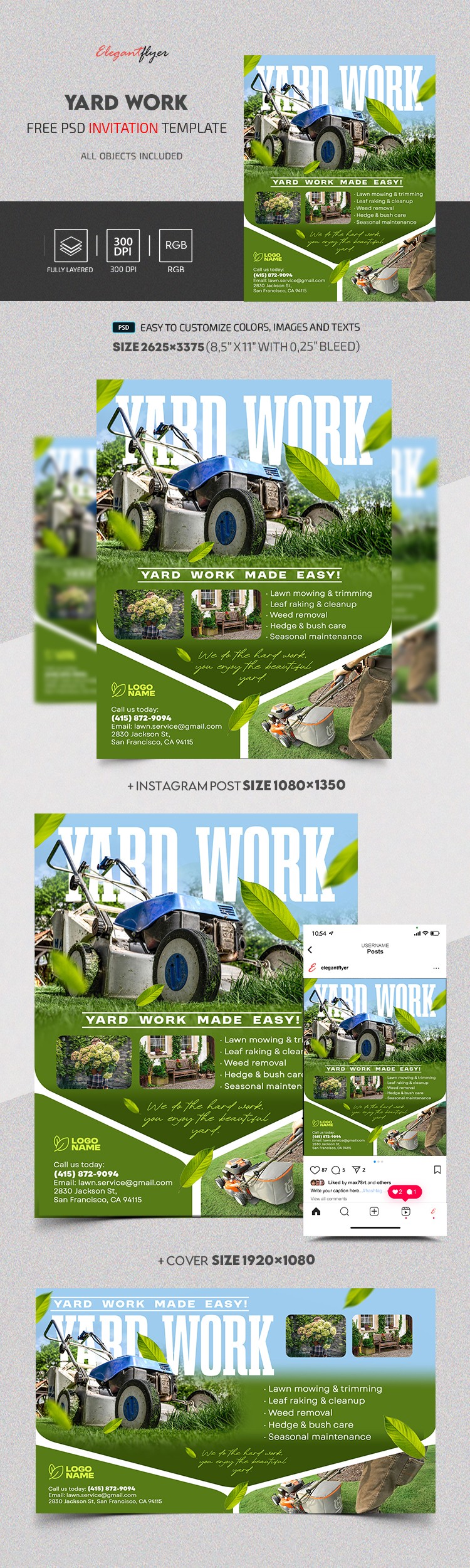 Folheto de Trabalho de Jardinagem by ElegantFlyer