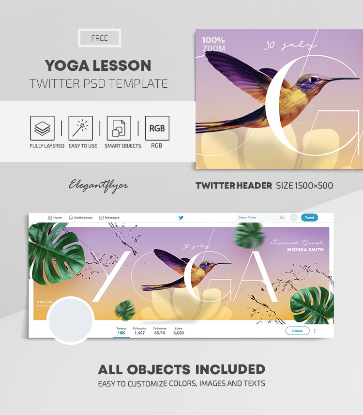 Yoga Lesson Twitter by ElegantFlyer