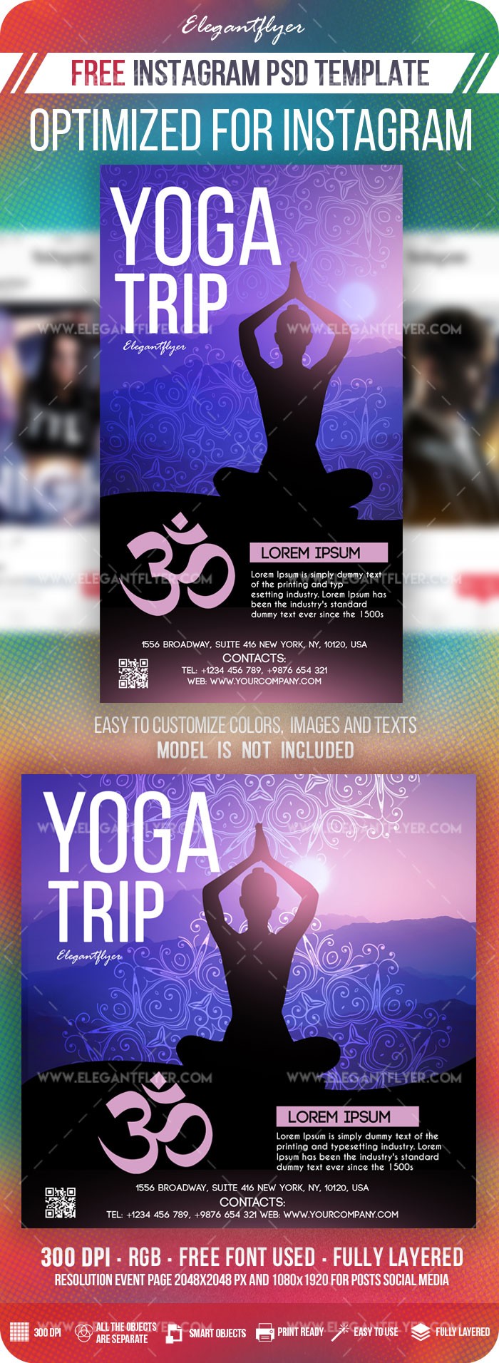 Viagem de Yoga no Instagram by ElegantFlyer
