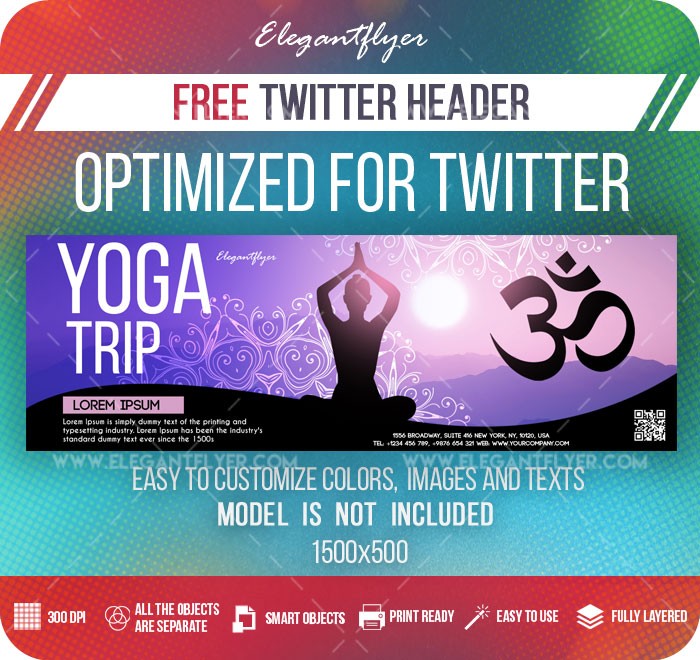 Yoga Trip Twitter - Viagem de Yoga no Twitter. by ElegantFlyer