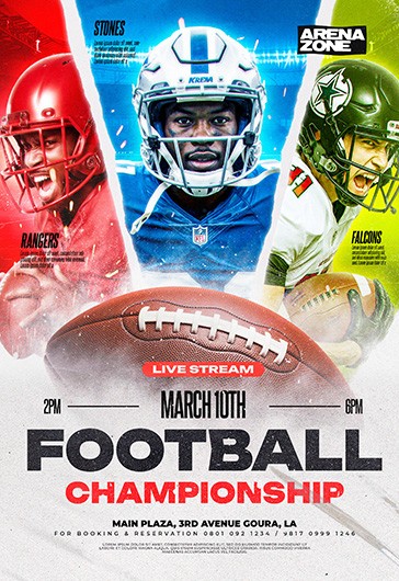 Mistrzostwa w futbolu amerykańskim - ulotka