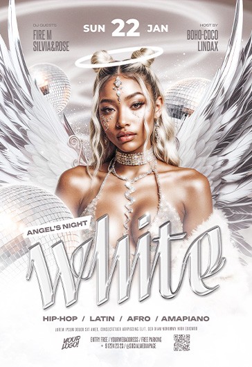 Anjos Noite | Branco Festa Flyer