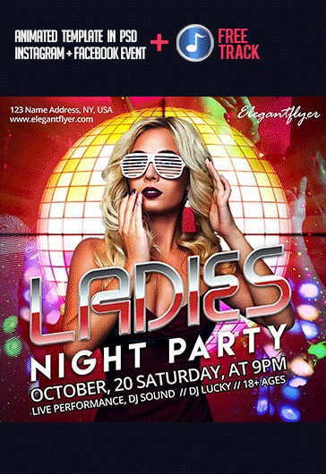 Red Glitch Ladies Night Party Premium Instagram Stories Template Animated