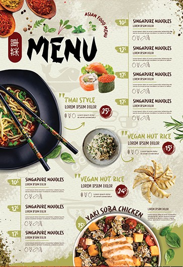 Azjatyckie menu - ulotka - Restauracja