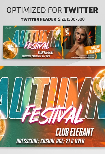 Autumn Festival - Twitter Header PSD Template - 10030735 | by ElegantFlyer