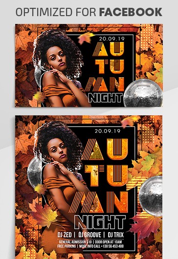 Yellow Luxury Autumn Night Facebook Premium Social Media Template PSD ...