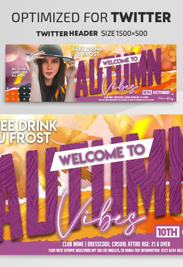 Autumn Vibes - Free Twitter Header PSD Template - 10030941 | by ...