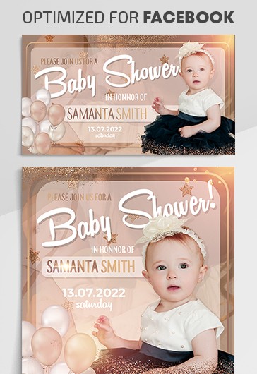 Baby Shower - Free Facebook Cover Template in PSD + Post + Event cover ...