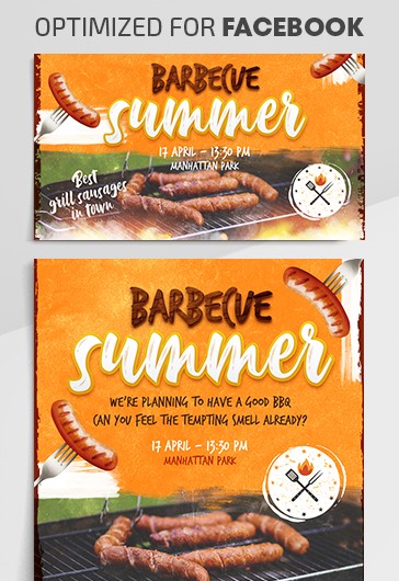 Barbecue Summer - Facebook Cover Template in PSD + Post + Event cover ...