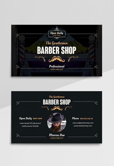 Carta da visita per barbiere - Barbershop