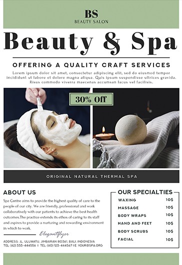 Folheto de Beleza e Spa