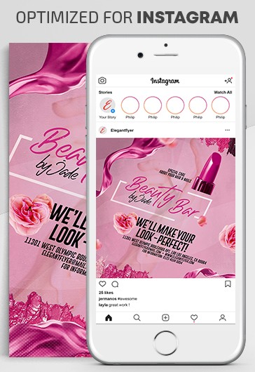 Pink Creative Beauty Bar Premium Social Media Template PSD | by ...
