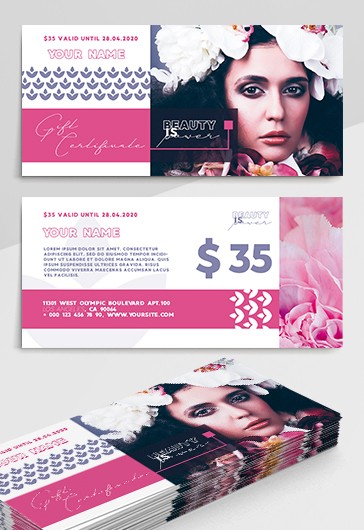 Beauty Salon - Free Gift Certificate Template in PSD - 10026237 | by ...