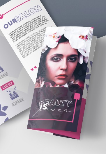 Beauty Salon – Free Tri-Fold PSD Template - Tri-Fold