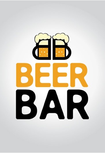 Yellow Creative Beer Bar Premium Logo Template PSD | by Elegantflyer