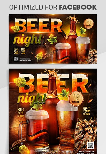 Brown Simple Beer Night Premium Social Media Template PSD | by Elegantflyer