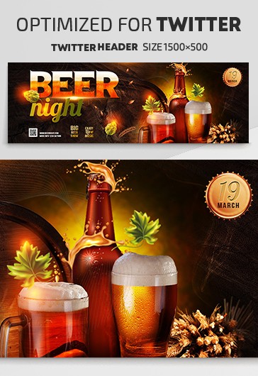 Golden Simple Beer Night Premium Social Media Template PSD | by ...