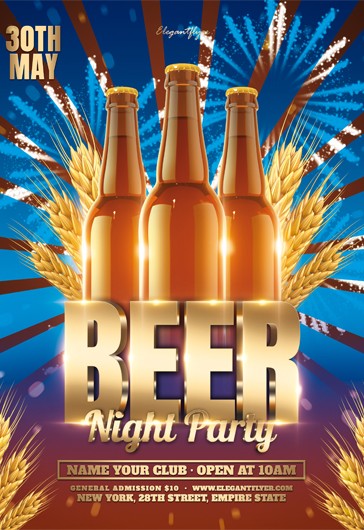 Flyer da Festa da Cerveja - Azul