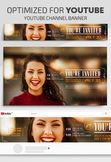 Birthday - Free Youtube Channel banner PSD Template - 10029549 | by ...