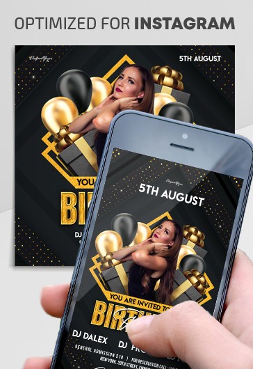 Invitation d'anniversaire Instagram