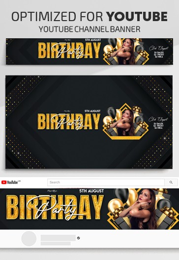 生日邀请 YouTube - YouTube模板
