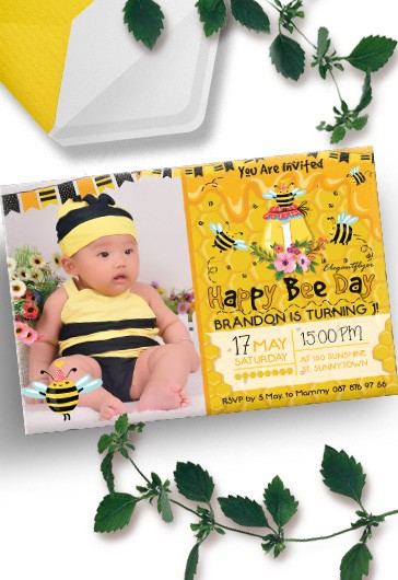 Fiesta de cumpleaños Abeja - Invitación de cumpleaños