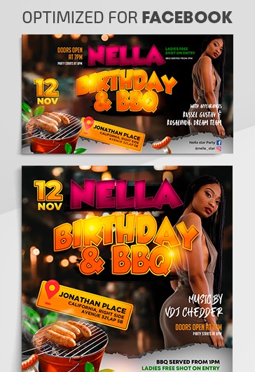 Fiesta de cumpleaños BBQ en Facebook