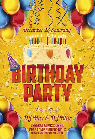 1000+ Free Birthday Flyer Templates (PSD) - by Elegantflyer