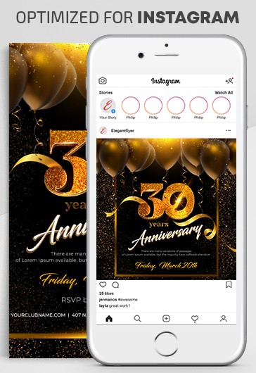 Black and Gold Luxury Birthday Party Invitation Premium Social Media ...